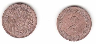 2 Pfennig Kupfer Münze Deutsches Reich 1904 J Jäger 11 (112534)
