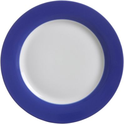 R&B Frühstücksteller| Doppio | 2 x Ø 20,5 cm| Blau | Porzellan | Rund