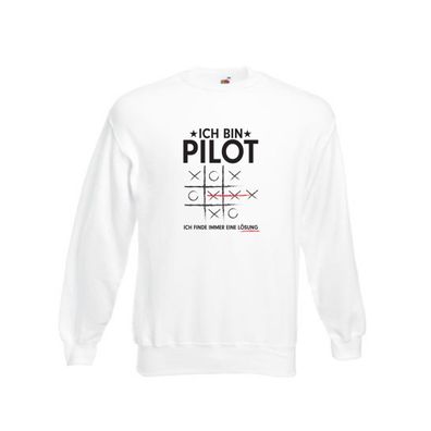 Löse Probleme: Pilot | Flugzeug | Piloten Sweatshirt Weiß