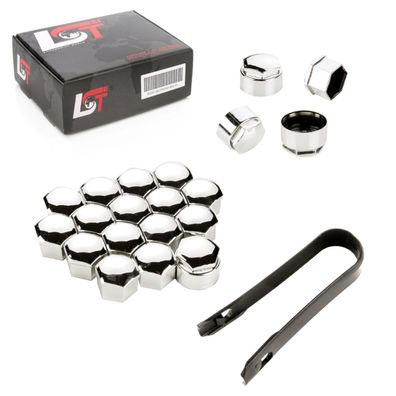 20x Schraubenkappen 17mm Anti-Diebstahl chromfarben für JEEP Chrysler FORD ROVER
