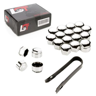 20x Schraubenkappen 17mm Chromfarben Diebstahlschutz für JAGUAR Maybach Mercedes