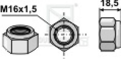 Mutter Selbstsichernd M16 x 1.5 10.9 passend für Maschio Mulcher