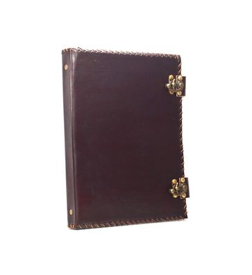 Akten Ordner 4 Ringe A4 Echtes Leder Handmade Indien Klassik Ohne Prägung