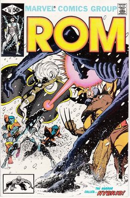 ROM (Spaceknight) # 18 (guests: X-Men) (Sal Buscema) (USA, 1981)