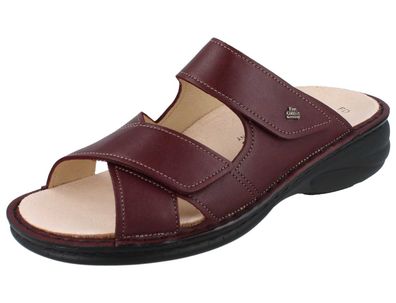 FINN Comfort Melrose Damen Pantolette Hausschuhe bordorot Glattleder