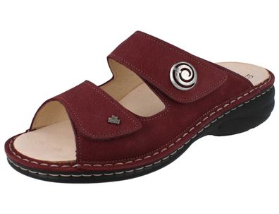 FINN Comfort Colina Damen Pantolette Hausschuhe weinrot Nubukleder