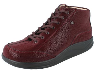 FINN Comfort Finnamic Machida Damen Halbschuhe Boots dunkelrot Glattleder