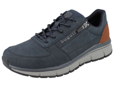 Bugatti Sonic exko Herren Sneaker Halbschuhe Schnürschuhe blau braun Kunstleder