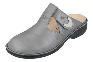 FINN Comfort Belem Damen Clogs Hausschuhe Pantoffel grau Glattleder
