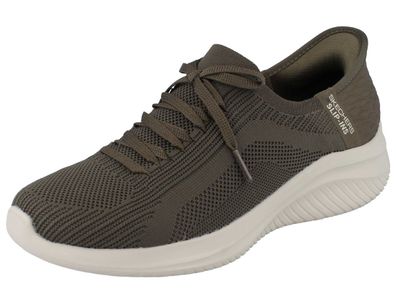 Skechers Slip Ins Ultra Flex 3.0 Damen Schlupfsneaker Slipper grün Textil vegan