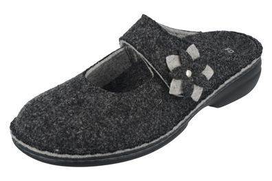 FINN Comfort Arlberg Damen Hausschuhe Clogs Pantoffel anthrazit grau Wollfilz