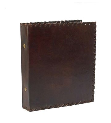 DIN A5 Akten Ordner Mappe 2 Ringbuch Echtes Leder Handmade Indien Ohne Prägung Glatt