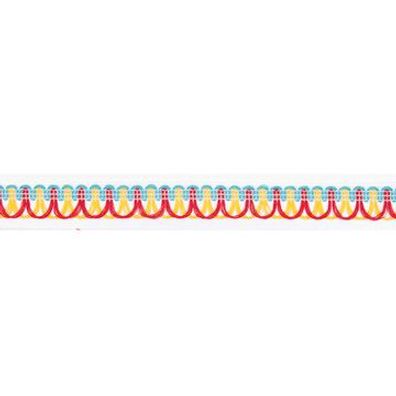 2m Schlaufenband - blau-mit roten und gelben Schlaufen-aus Heft 144"Circus"