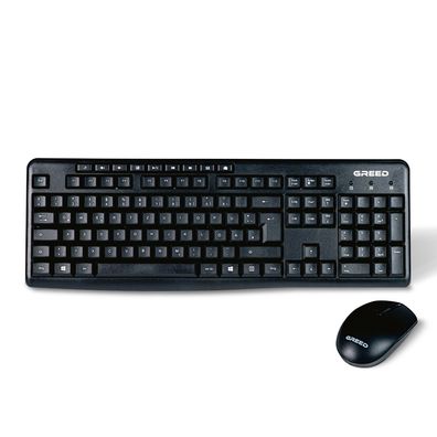 GREED - Kabelloses Tastatur + Maus Set | 2,4 GHz Funk | QWERTZ | wireless & silent