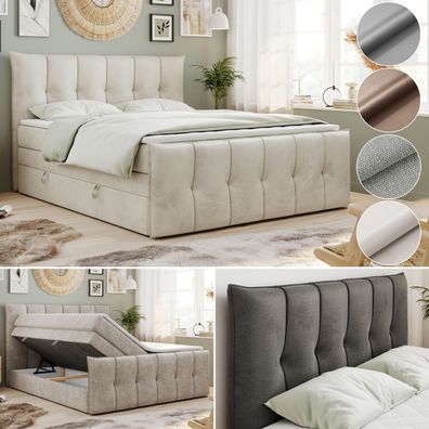 Boxspringbett mit Bettkasten und Matratze, Polsterbett Premium 11 KING