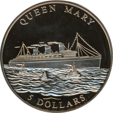 Liberia 5 Dollars 2005 Passagierdampfer Queen Mary*
