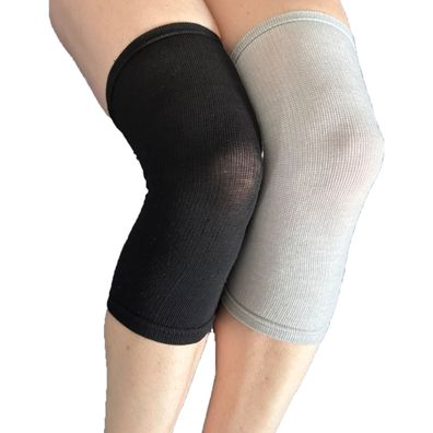 2x Kniewärmer Elastische Kniebandage Knieschützer Knieheizung S-XL schwarz grau