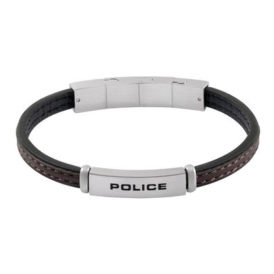 Police Schmuck Herrenarmband Recall Leder Schwarz/Braun PEAGB0079202