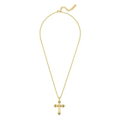 Police Schmuck Herren-Kette Crossrange Kreuz Goldfarben PEAGN0078902