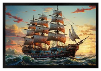 Fußmatte Segelschiff Schiff Schmutzfangmatte F2659 75x50 cm
