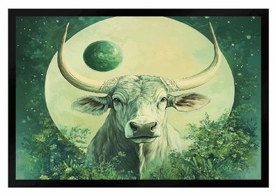 Fußmatte Stier mit Planet Venus im Hintergrund F2617 75x50 cm