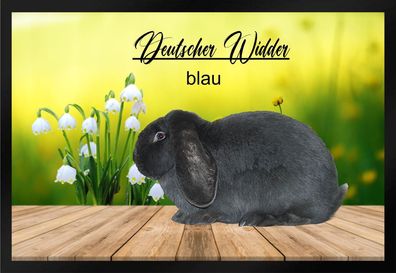 Fußmatte Schmutzfangmatte Kaninchen Deutscher Widder blau F1477 60x40 cm