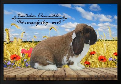 Fußmatte Schmutzfangmatte Kaninchen Dt. Kleinwidder thür.-weiß F1472 60x40 cm