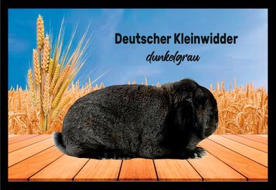 Fußmatte Schmutzfangmatte Kaninchen Dt. Kleinwidder dunkelgrau F1460 75x50 cm