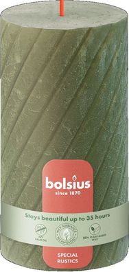 Bolsius Stumpenkerze "Rustik Twisted Ribbed" 412525
