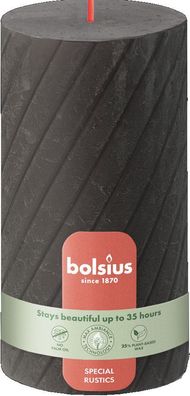 Bolsius Stumpenkerze "Rustik Twisted Ribbed" 412526