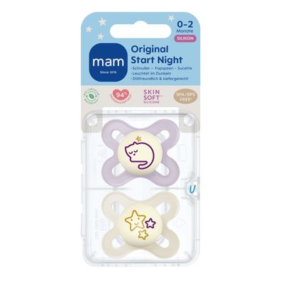 MAM Original Start Night Silikon 0-2 lilac 617016