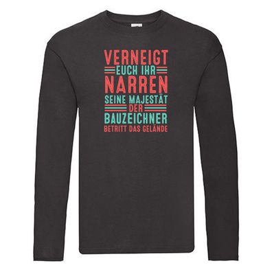 Verneigt euch: Bauzeichner | Zeichner Long Sleeve Schwarz