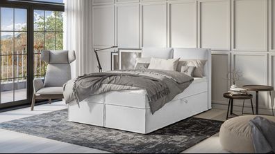 Uma - Modernes Boxspringbett mit Topper und Bettkästen