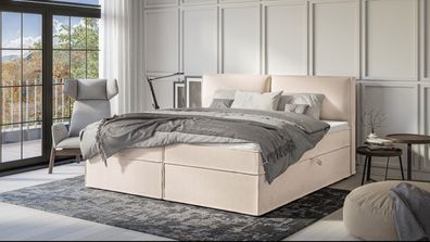 Uma - Modernes Boxspringbett mit Topper und Bettkästen