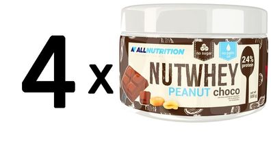 4 x Allnutrition Nutwhey, Hazelnut Choco - 500g