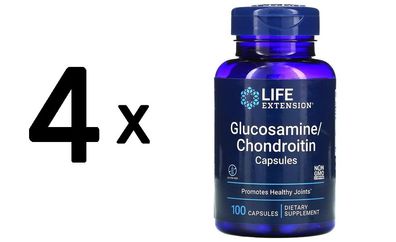 4 x Life Extension Glucosamine/Chondroitin Capsules - 100 caps