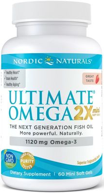 Ultimate Omega 2X Mini, 1120mg Strawberry - 60 mini softgels