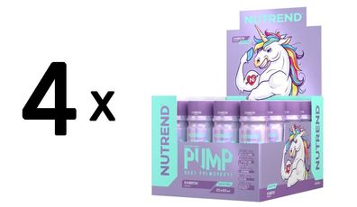 4 x Nutrend Pump Pre-Workout Shot, Rainbow - 20 x 60 ml