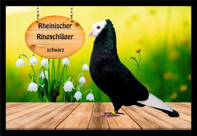 Fußmatte Schmutzfangmatte Tauben Rhein. Ringschläger schwarz F2216 75x50 cm