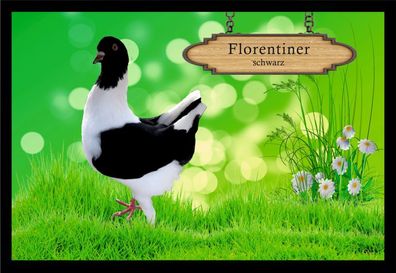 Fußmatte Schmutzfangmatte Tauben Florentiner schwarz F2100 75x50 cm