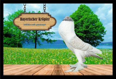 Fußmatte Schmutzfangmatte Tauben Bayerischer Kröpfer hellb. w. gesch. F2017 60x4