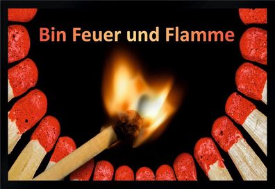 Fußmatte Schmutzfangmatte Bin Feuer und Flamme rutschfest F1088 75x50 cm