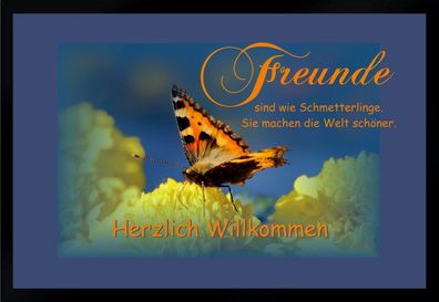 Fußmatte Schmutzfangmatte Willkommen Freunde Schmetterlinge F1071 60x40 cm