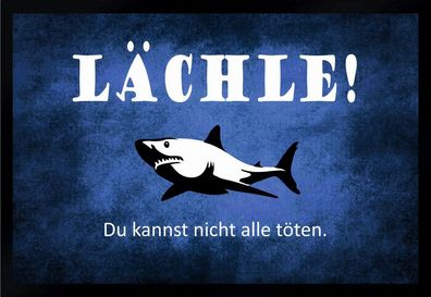 Fußmatte Schmutzfangmatte Lächle! alle Hai Fisch rutschfest F1054 60x40 cm