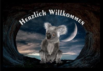 Fußmatte Schmutzfangmatte Herzlich Willkommen Mond Koala F1029 60x40 cm