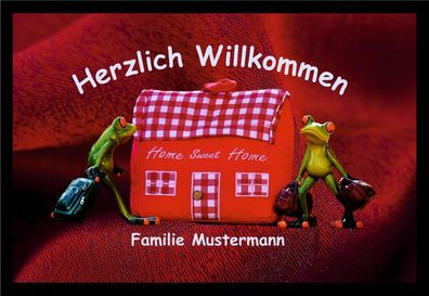 Fußmatte Schmutzfangmatte Willkommen Home sweet Home Wunschname F1026 60x40 cm
