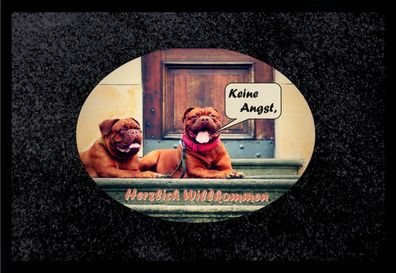 Fußmatte Schmutzfangmatte Herzl Willkommen keine Angst Hunde F1002 75x50 cm