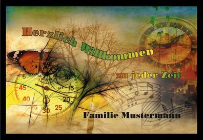 Fußmatte Schmutzfangmatte Wunschtext Willkommen zu jeder Zeit F966 75x50 cm