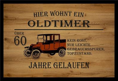 Fußmatte Schmutzfangmatte Oldtimer Wunschzahl Rost Gebrauchsspuren F875 75x50 cm