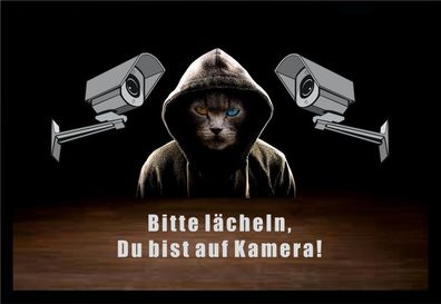 Fußmatte Schmutzfangmatte Lächeln du bist auf Kamera Katze F840 75x50 cm